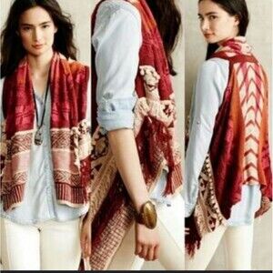 Moth Anthropologie Durango Jacquard Vest Sweater Womens  XS/S